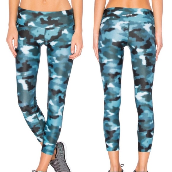 NWT Lorna Jane Ankle Biter Blue Camo Leggings Sz S - Picture 1 of 5